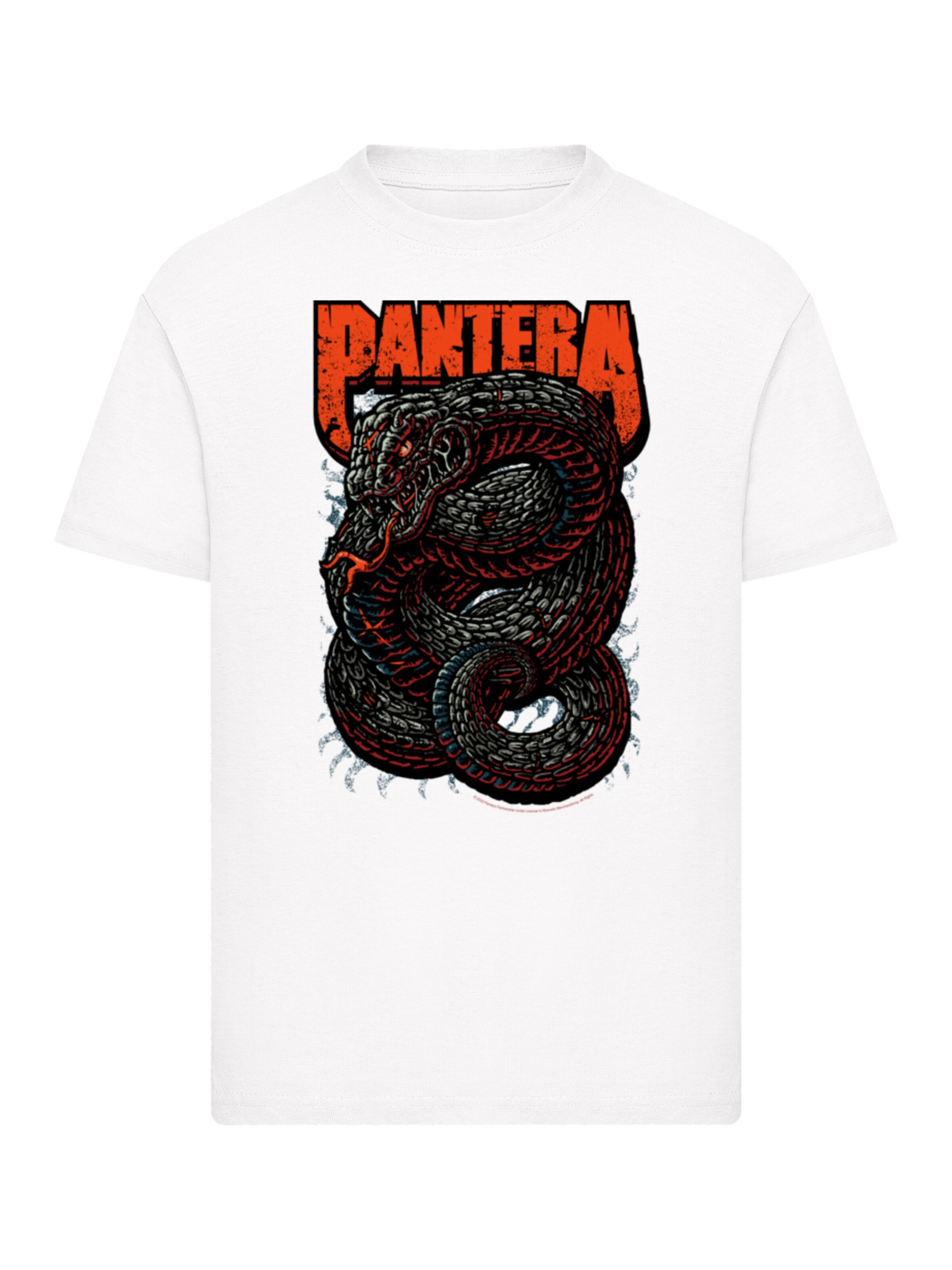F4NT4STIC Shirt 'Pantera Venomous Snake' in Wit: voorkant