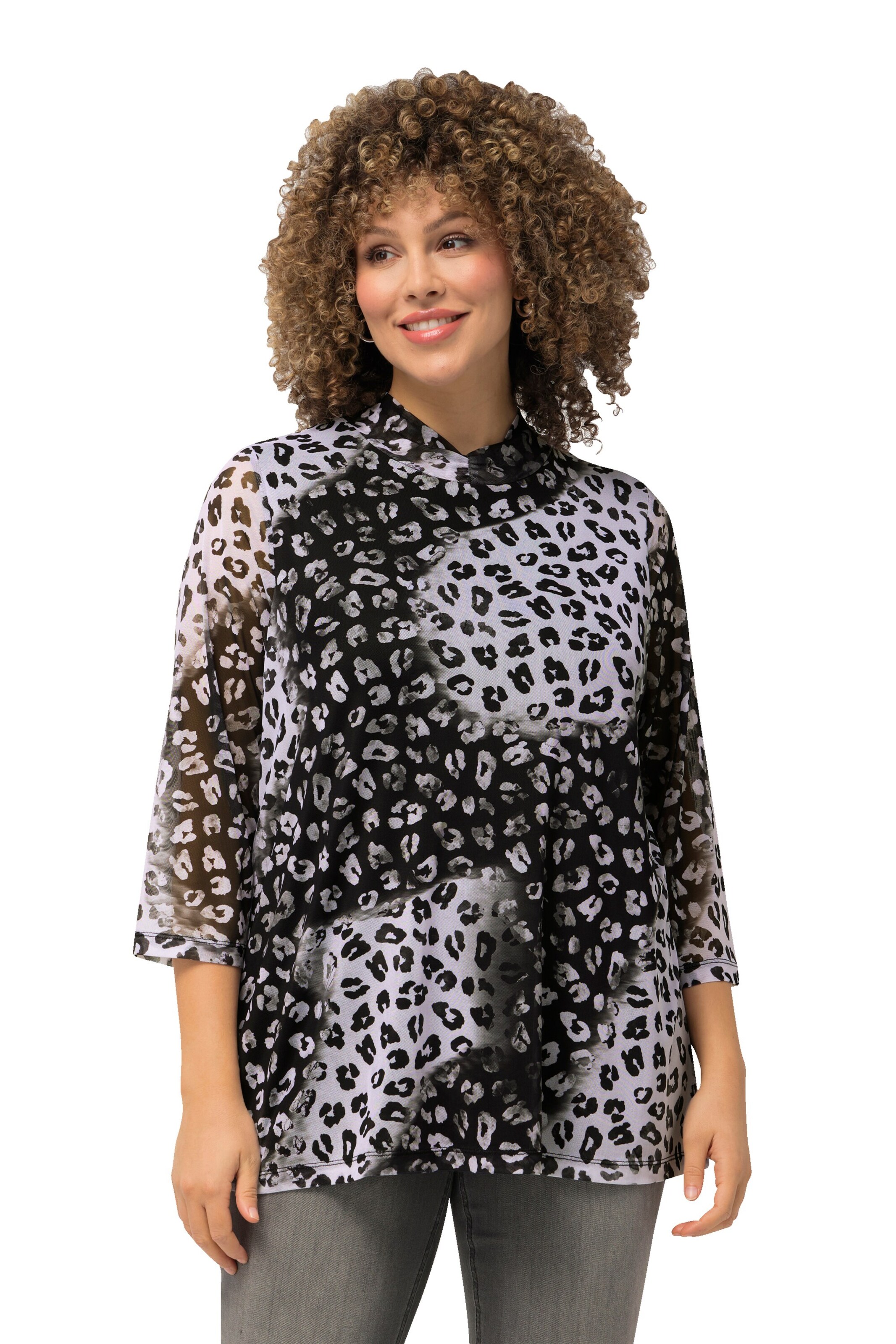 Ulla Popken Shirt in Zwart: voorkant