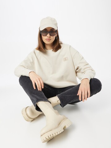 Calvin Klein Jeans Sweatshirt in Beige