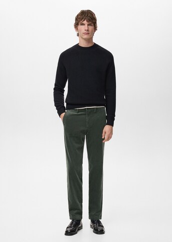 MANGO MAN Slim fit Pants 'Berdam' in Green