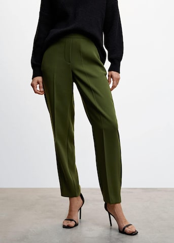 MANGO Regular Pleated Pants 'semiflu' in Green: front