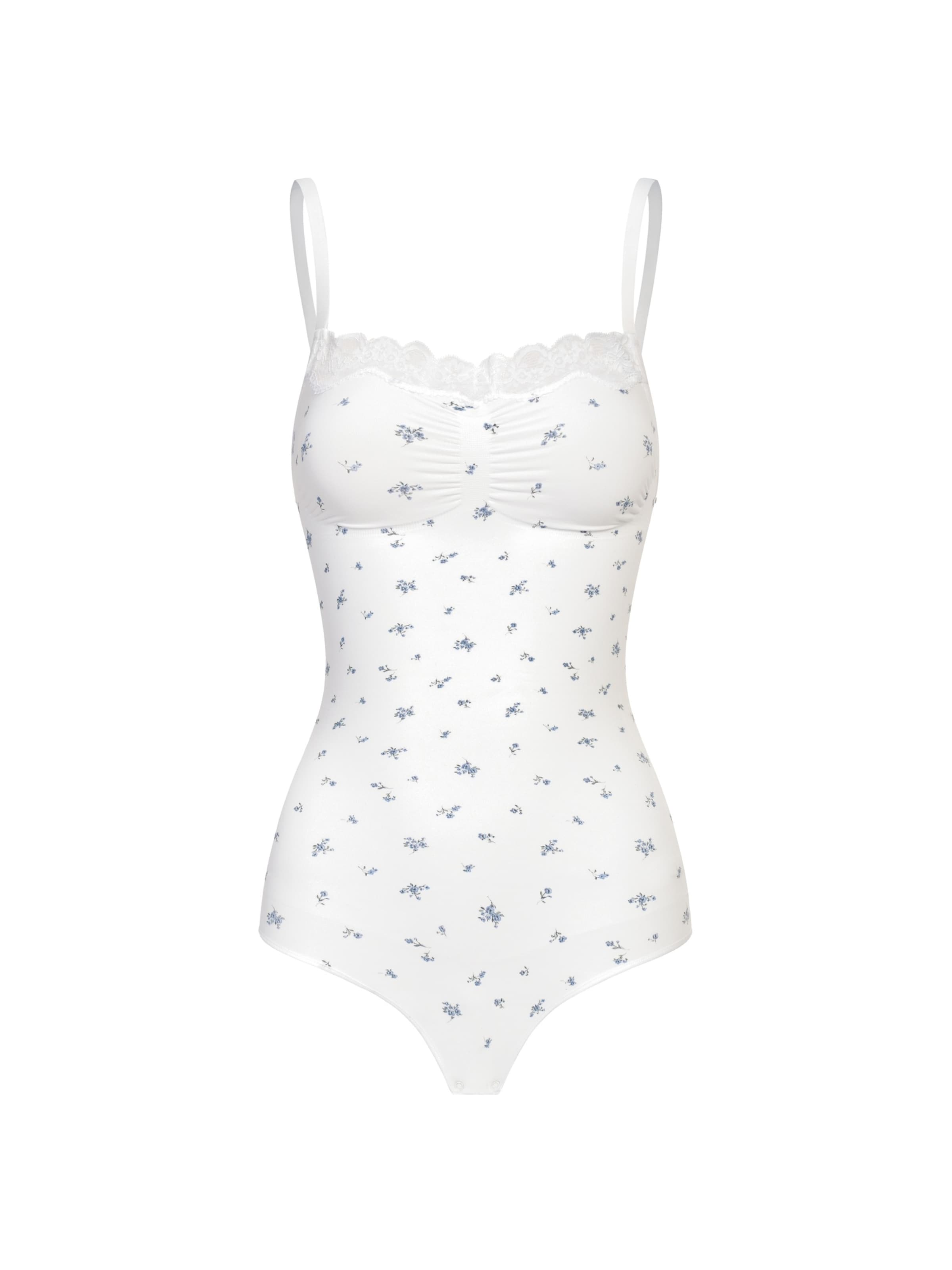 cfab (formerly creamy fabrics) Shaping bodysuit 'Bodysuit Sculpting Shapewear mit Lace' in White: front