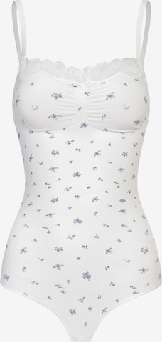 cfab (formerly creamy fabrics) Shaping bodysuit 'Bodysuit Sculpting Shapewear mit Lace' in White: front