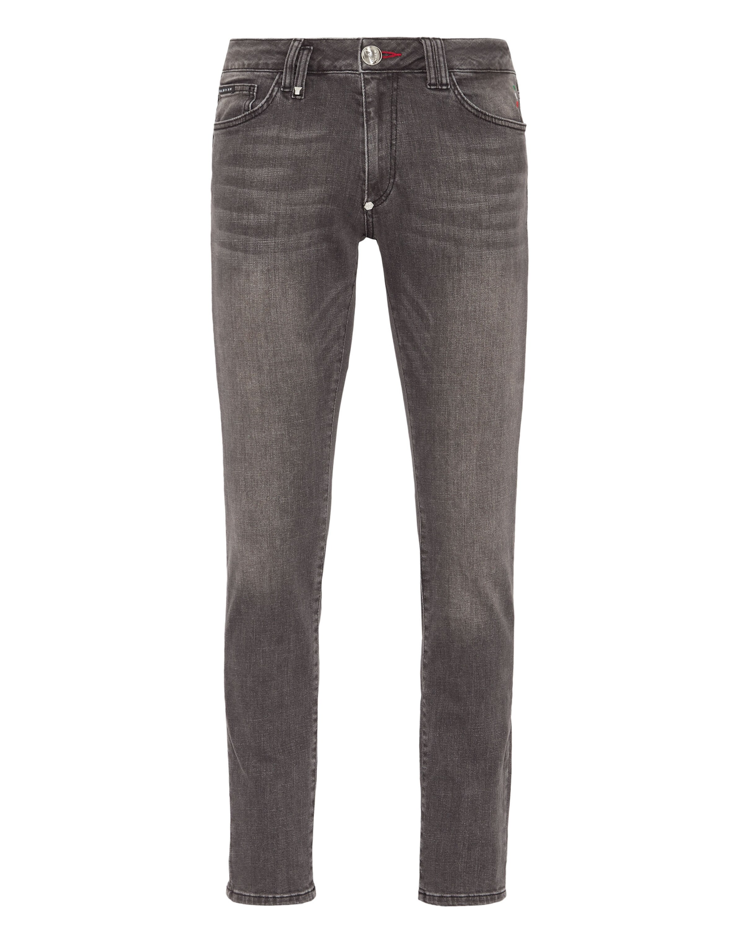 Slimfit Jeans di Philipp Plein in grigio: frontale