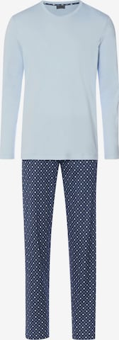 Hanro Long Pajamas ' Night & Day ' in Blue: front