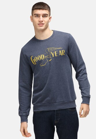 Recovered Sweatshirt 'Goodyear Vintage Mono Colour Logo' in Blau: Vorderseite