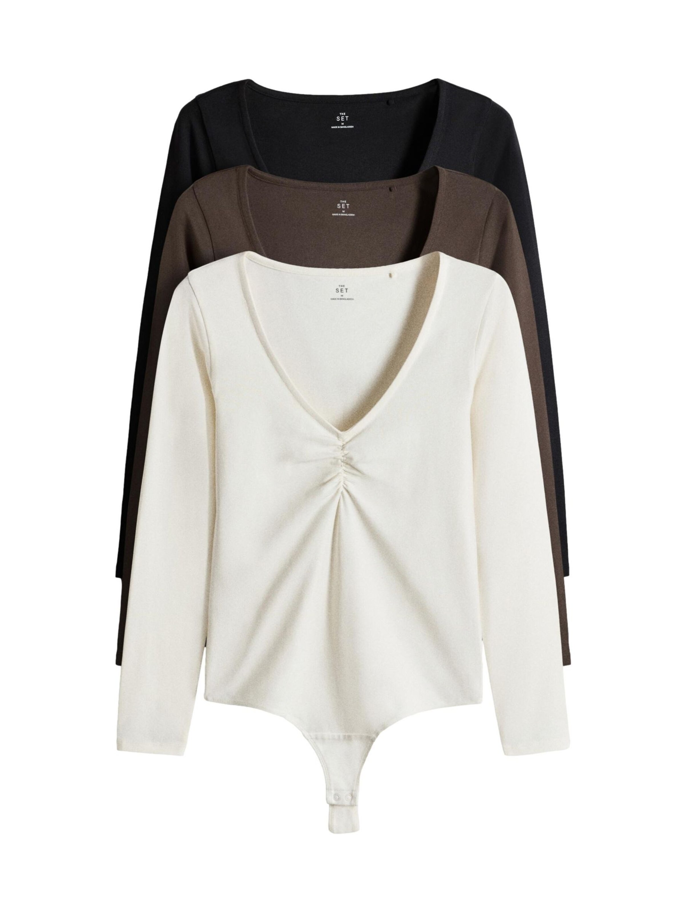 The Set - Camisa body em castanho: frente