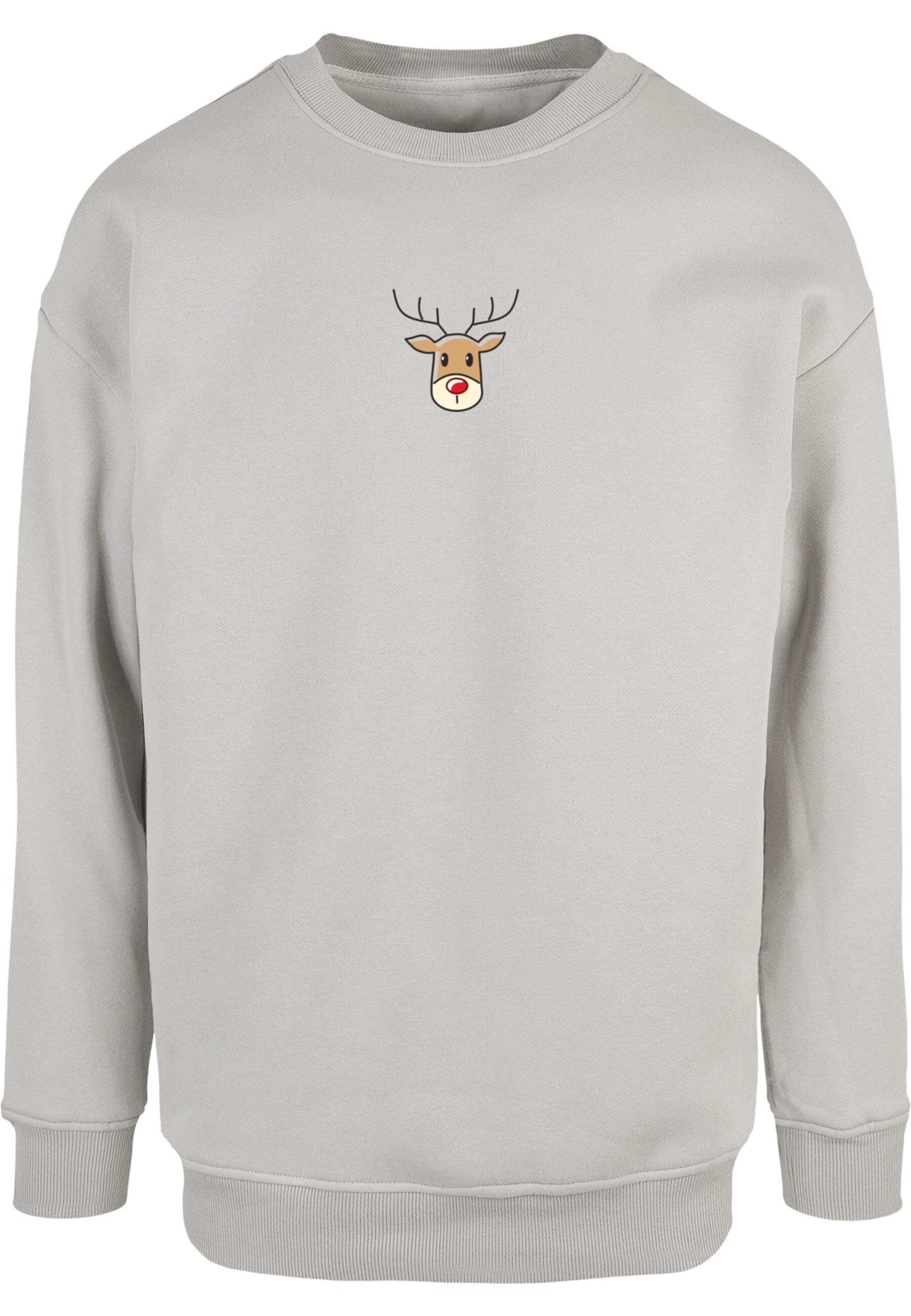 Merchcode Sweatshirt 'Christmas Cute Deer' in Grey: front