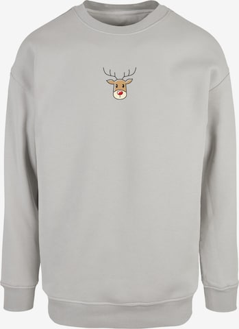 Bluză de molton 'Christmas Cute Deer' de la Merchcode pe gri: față