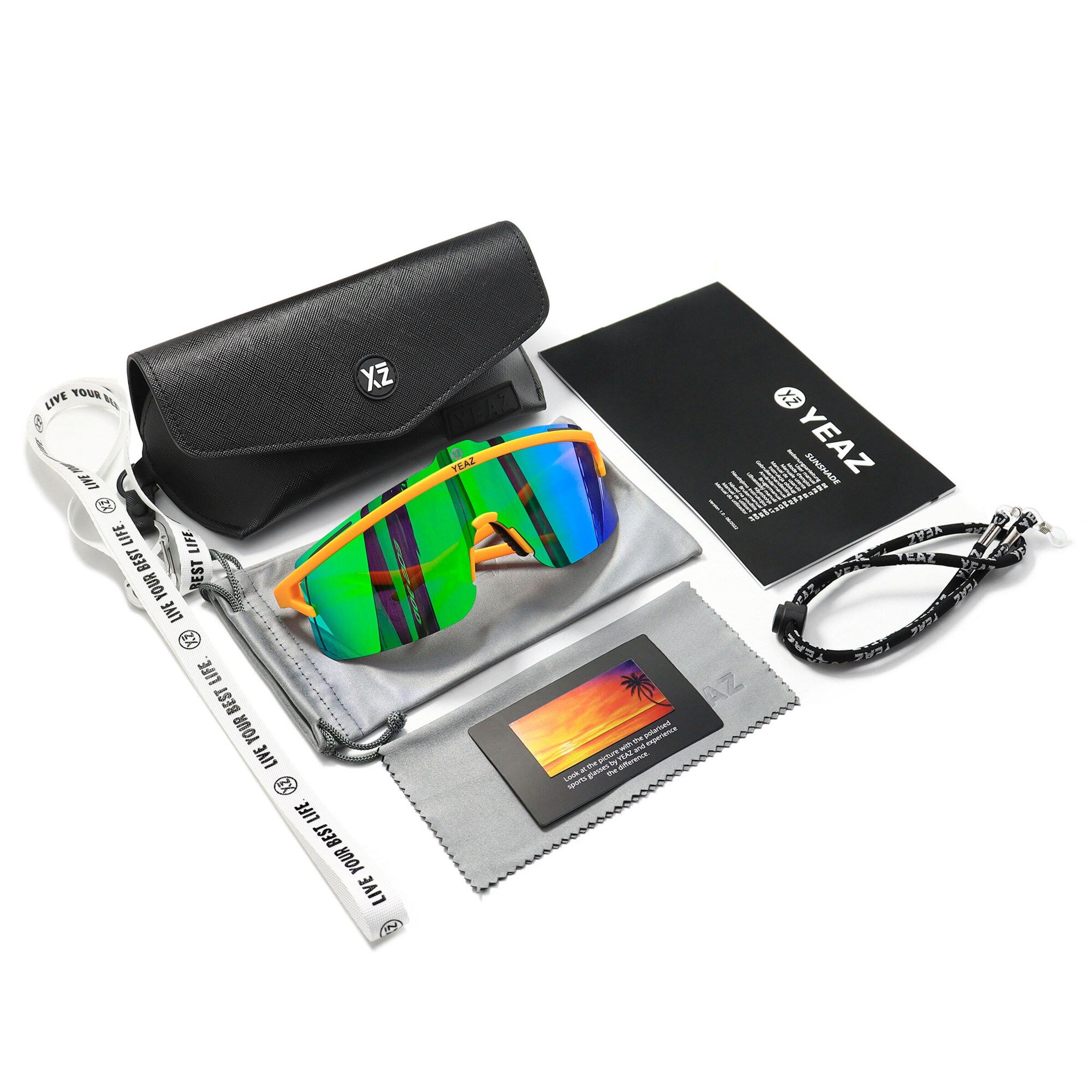 Lunettes de soleil sport 'Sunshade' YEAZ en orange