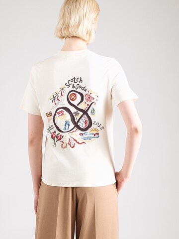 Tricou 'THE 40TH ANNIVERSARY' de la SCOTCH & SODA pe alb: față