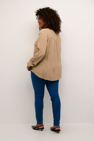 KAFFE CURVE Blouse 'Ami' in Beige