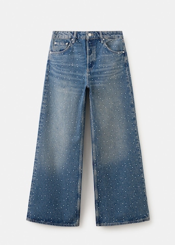 MANGO Wide Leg Jeans 'Caribe' in Blau