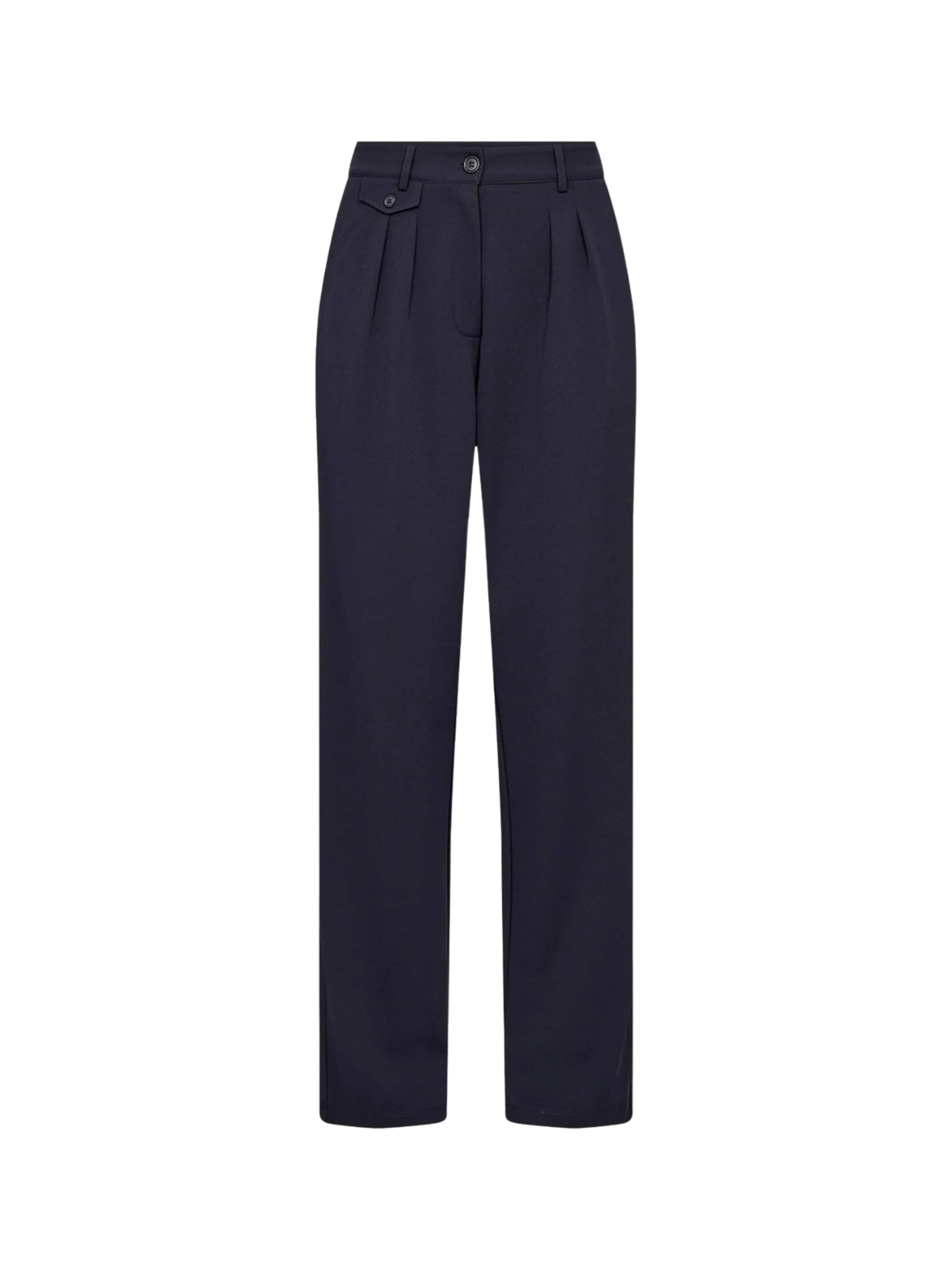 Soyaconcept regular Bukser med lægfolder 'SIHAM' i blå: forside