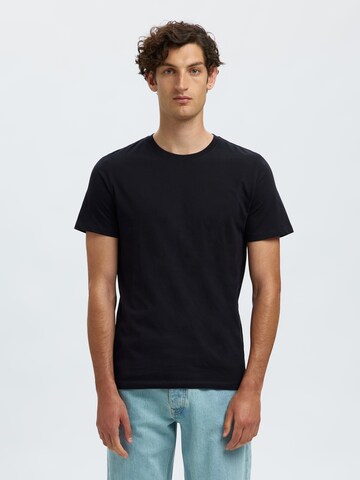 T-Shirt 'SLHCORMAC' SELECTED en noir : devant