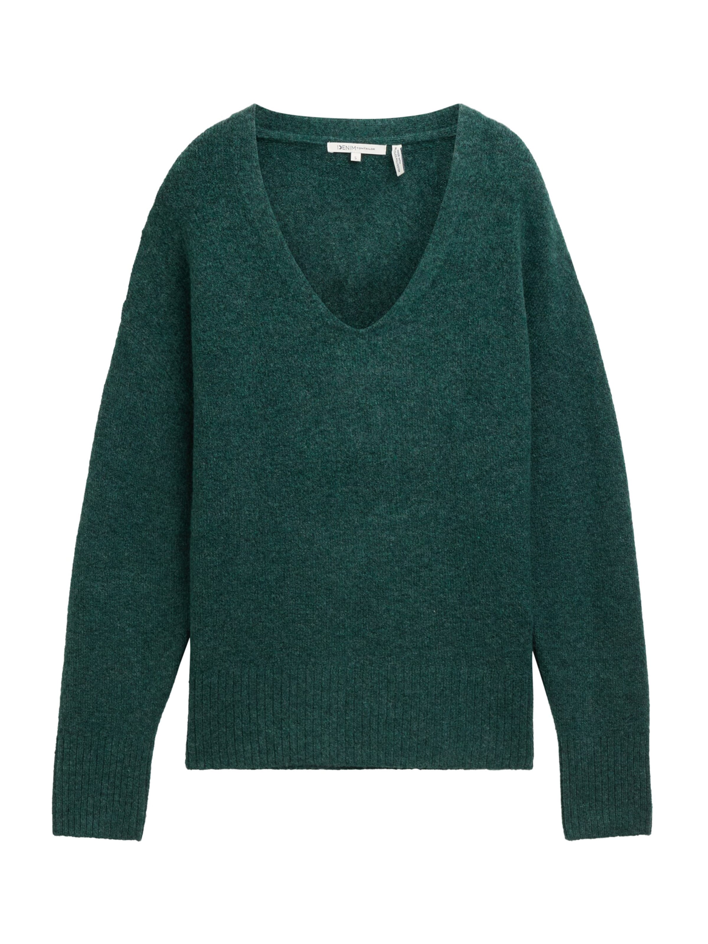 TOM TAILOR DENIM Sweater in Green: front