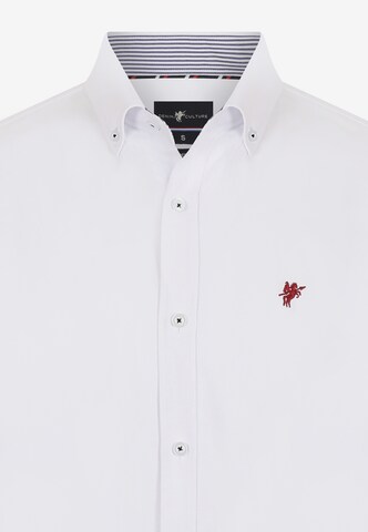 DENIM CULTURE Regular fit Button Up Shirt 'HUGO' in White
