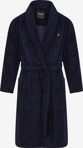 Lyle & Scott Long Bathrobe 'Lucas' in Blue: front