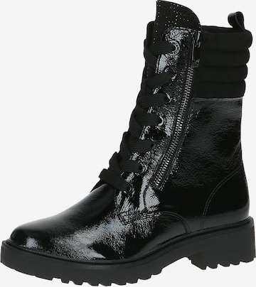 CAPRICE Lace-Up Ankle Boots in Black: front