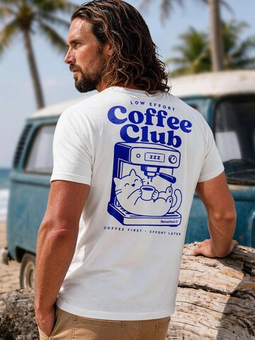Neverless Shirt 'Cat Coffee' in White