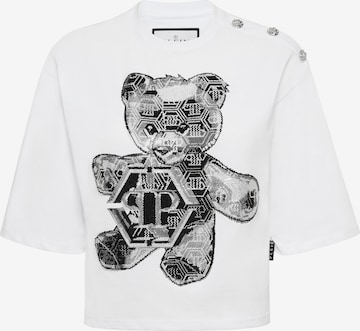Philipp Plein - Camisa 'Teddy' em branco: frente
