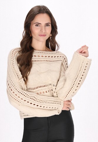 faina Trui in Beige: voorkant