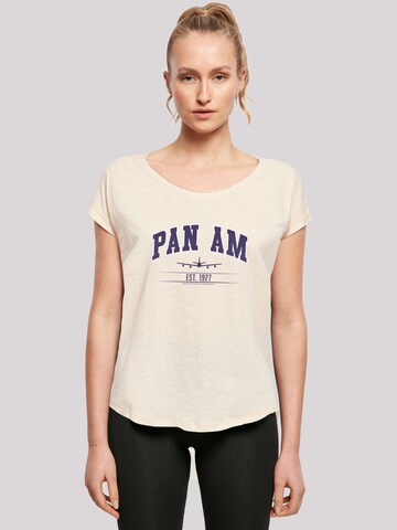 T-shirt 'Pan Am College Est 1927' F4NT4STIC en beige : devant