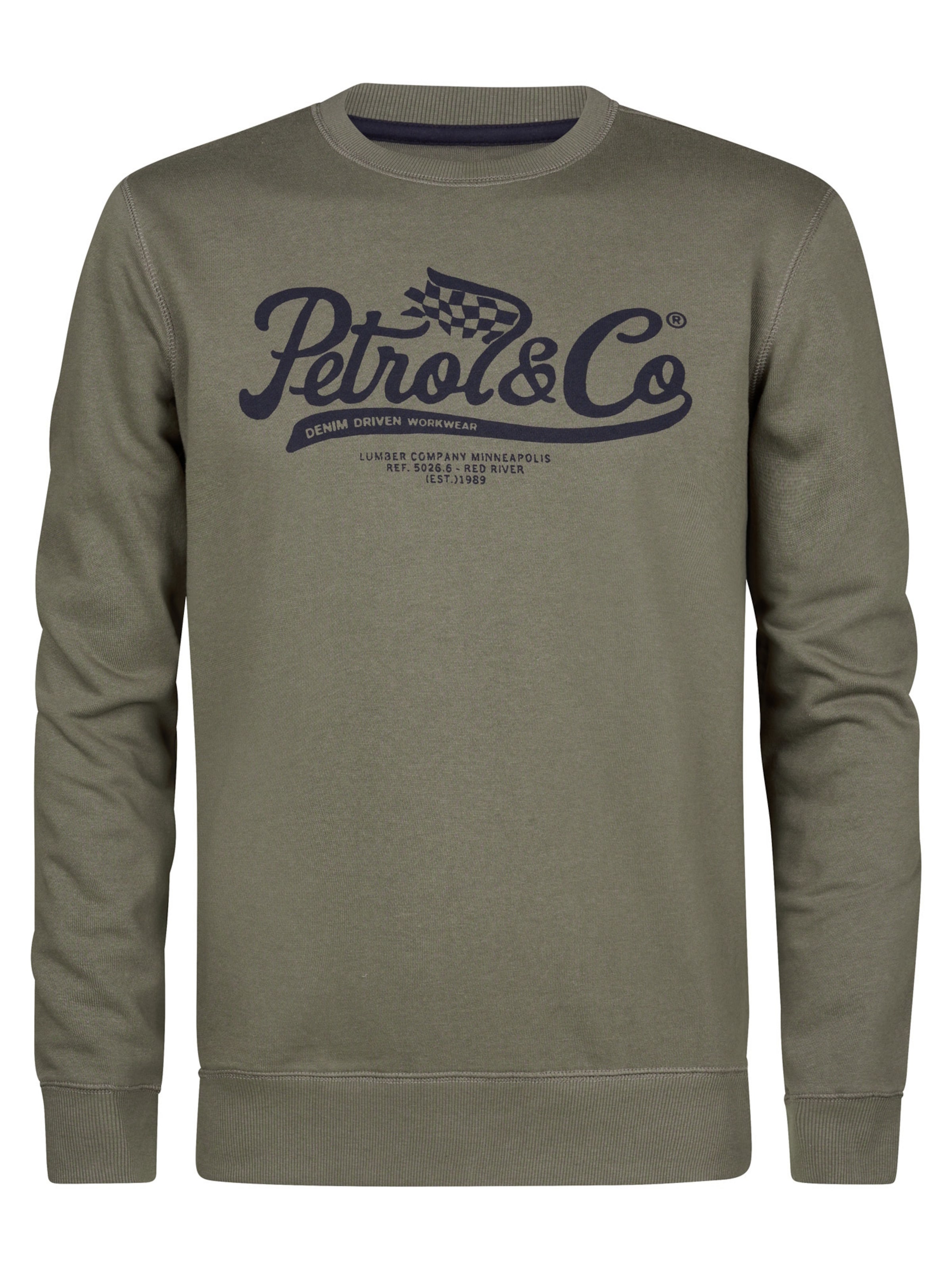 Petrol Industries Sweatshirt in Green: front