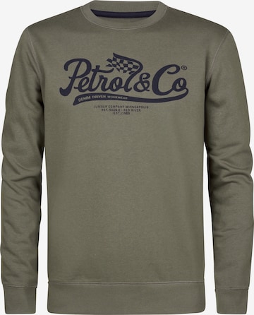 Sweat-shirt Petrol Industries en vert : devant
