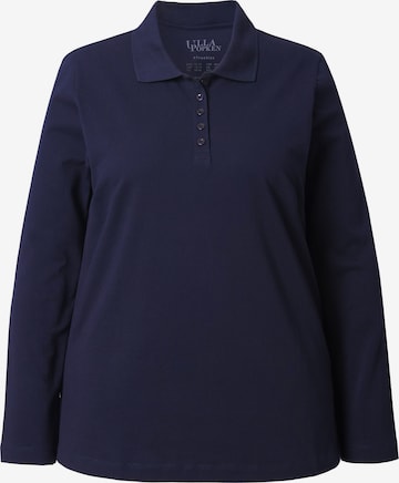 T-shirt Ulla Popken en bleu : devant