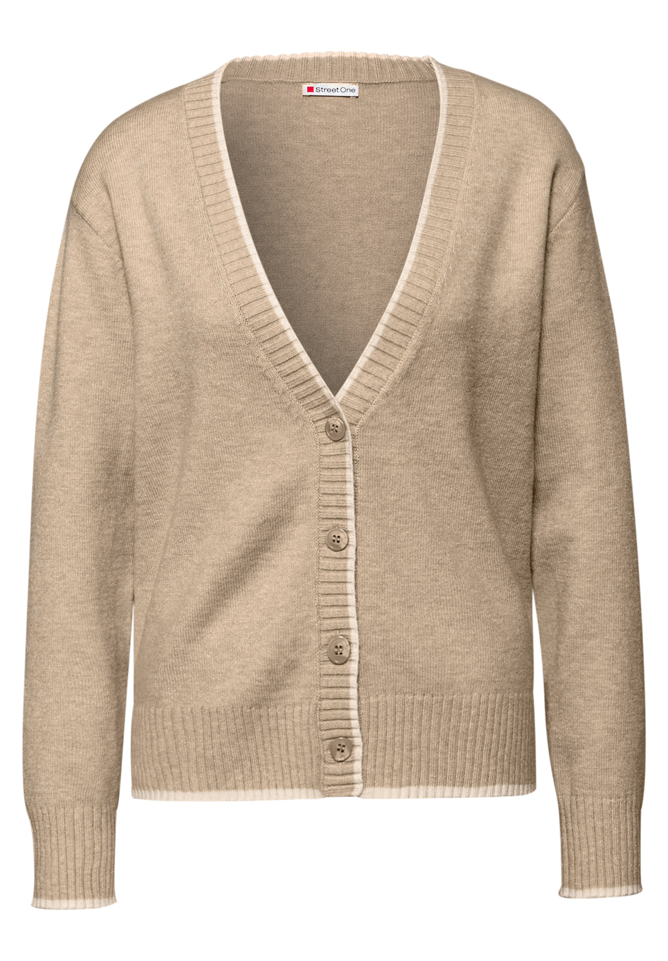 STREET ONE Strickjacke in Beige: Vorderseite