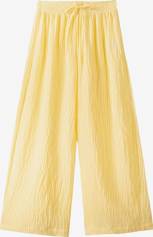 Bershka Široký strih Nohavice - Žltá: predná strana