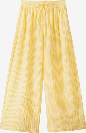 Pantaloni Bershka pe galben lămâie / alb, Vizualizare produs