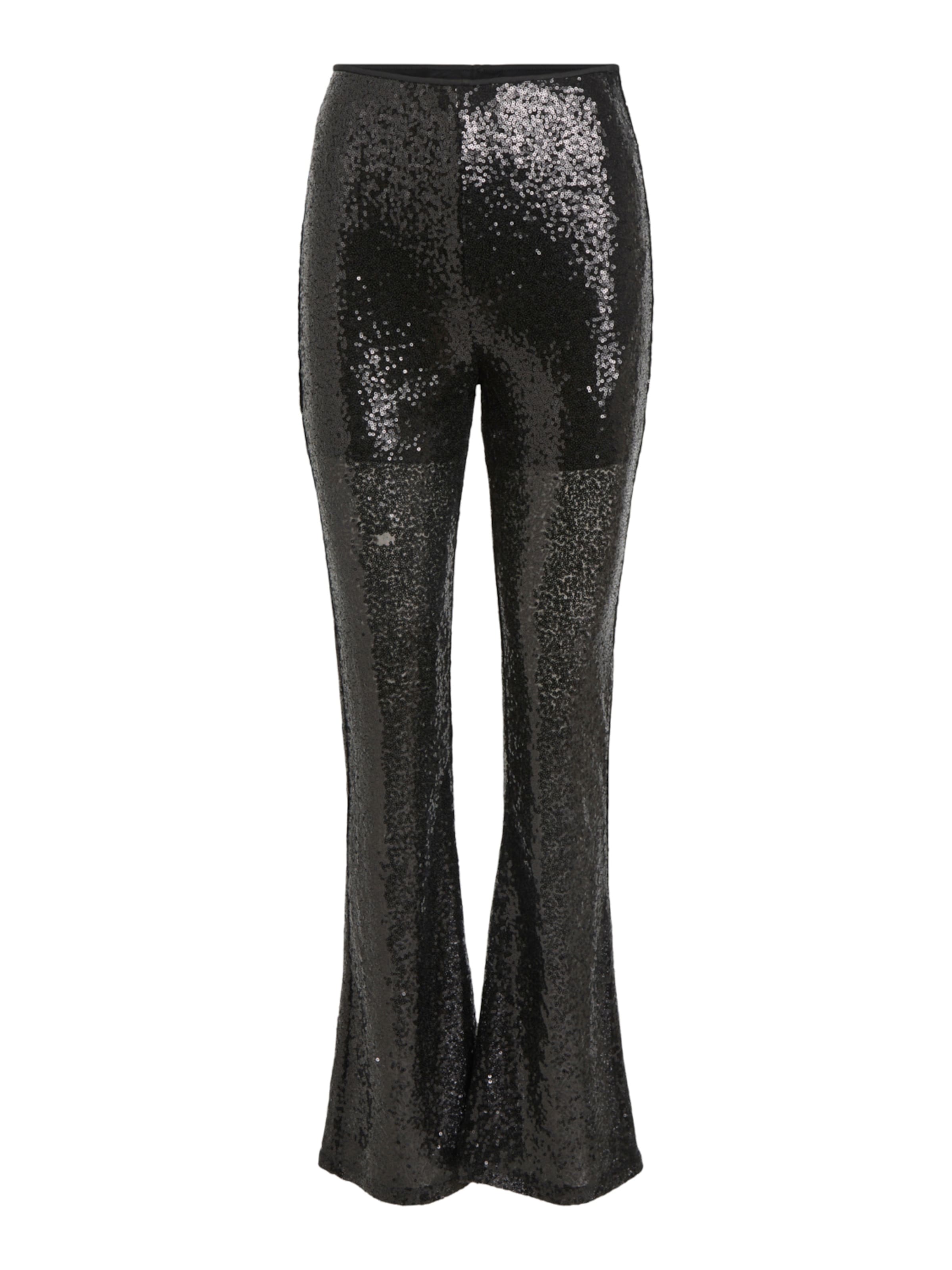 VILA Zvonový Kalhoty – černá: přední strana