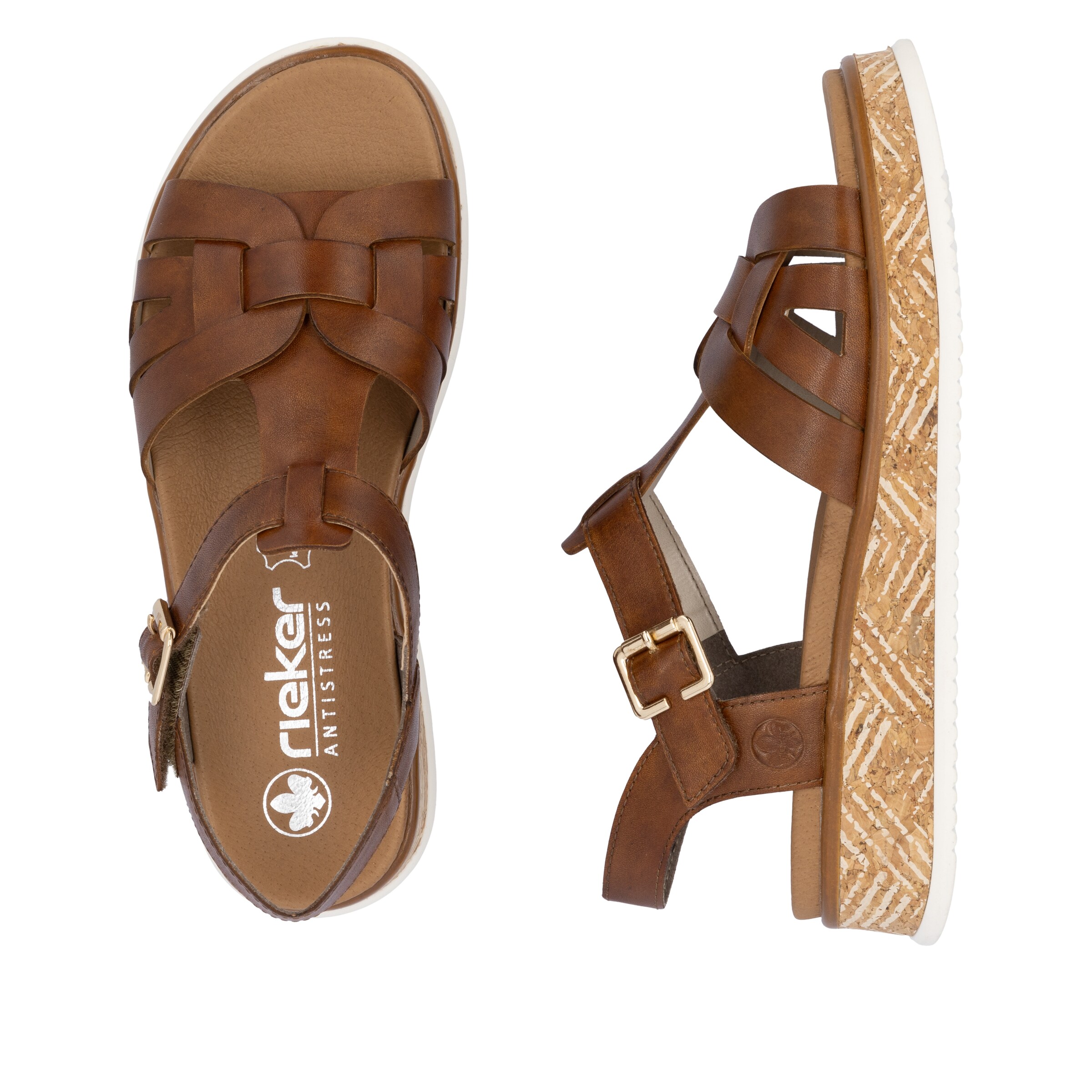 Rieker Strap Sandals in Brown