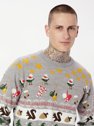 BLEND Weihnachtspullover in Grau