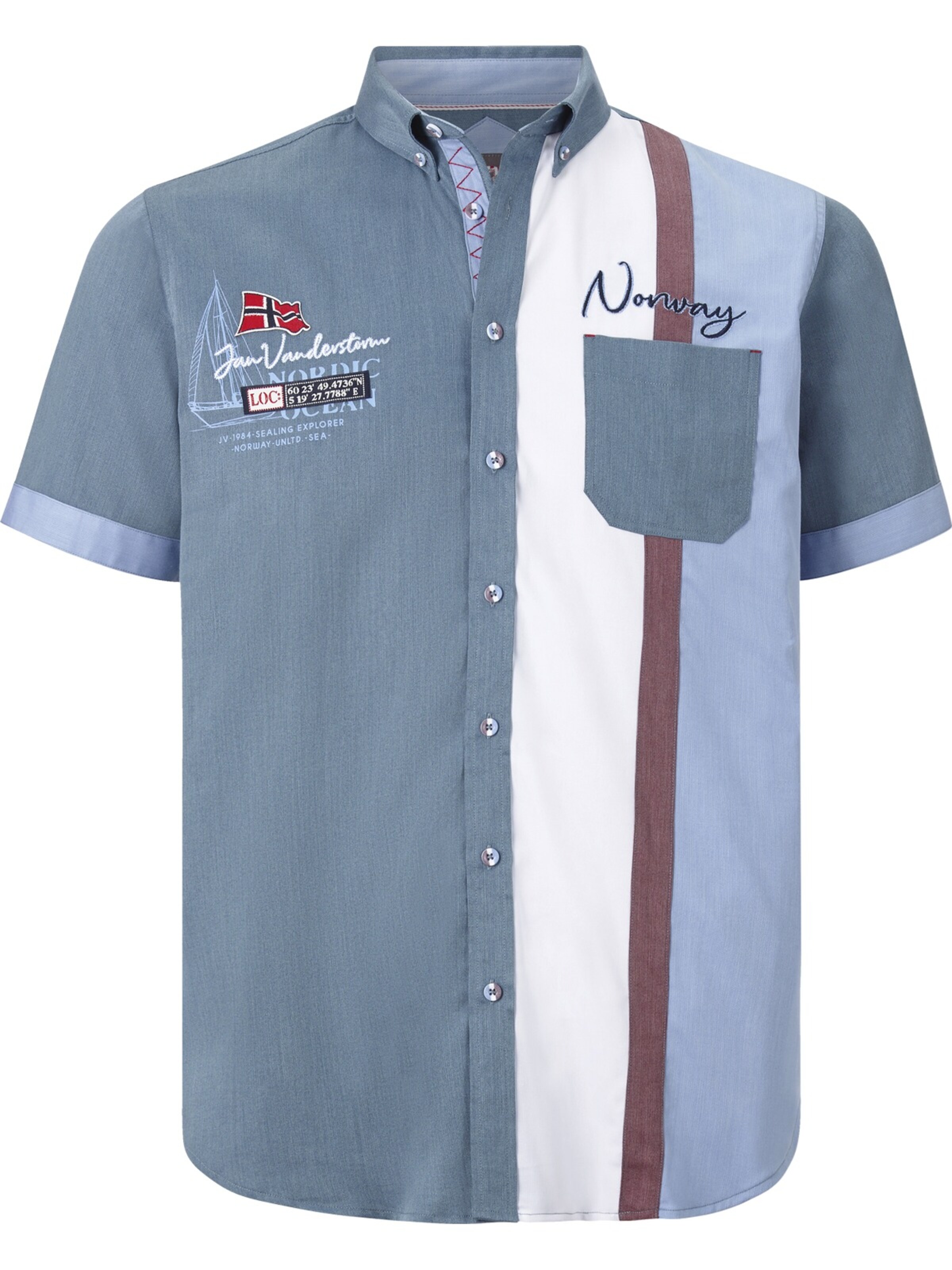 Jan Vanderstorm Comfort Fit Hemd  'Thjorven' in Blau: Vorderseite