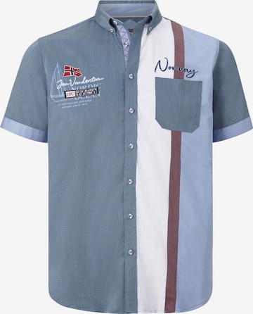 Jan Vanderstorm Comfort fit Button Up Shirt 'Thjorven' in Blue: front