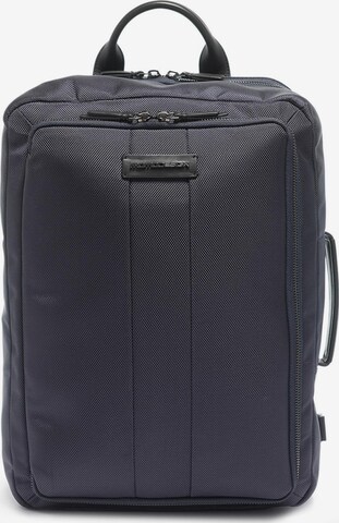 Zaino 'Zaino Uomo Momo Design Ecopelle con Zip e Manico Nylon 28x45x20cm' di Momo Design in blu: frontale