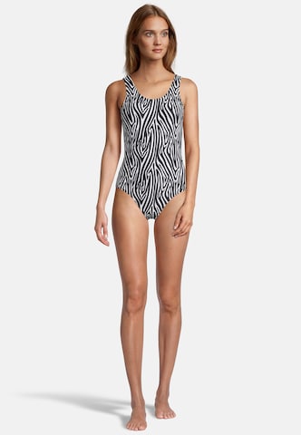 BECO the world of aquasports Bustier Badeanzug 'Zebra Vibes' in Schwarz