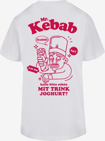 Maglietta 'Mr Kebab' di Mister Tee in bianco