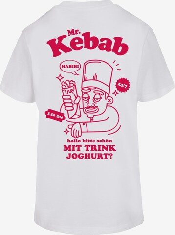 Mister Tee Shirt 'Mr Kebab' in Wit