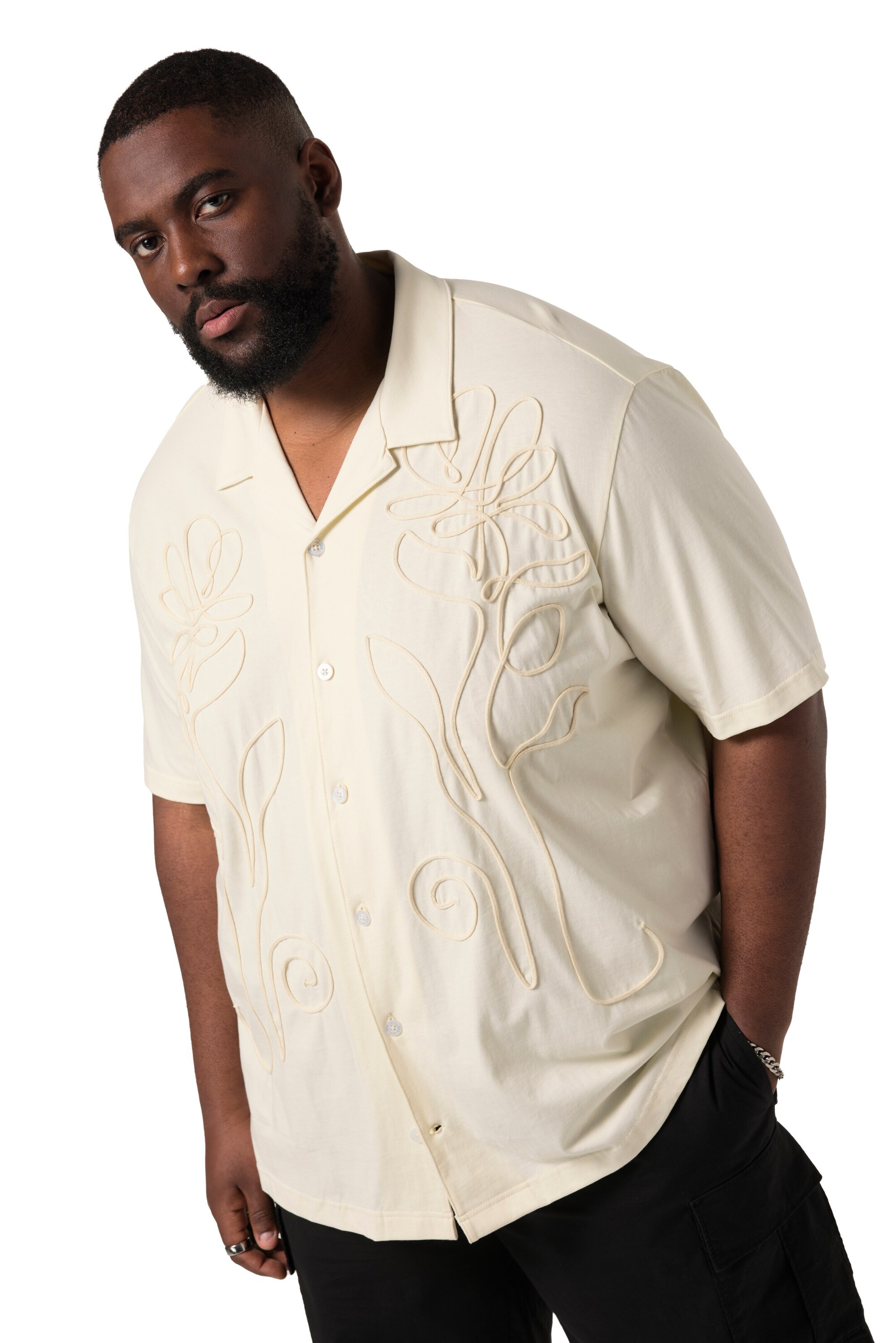 STHUGE Regular fit Overhemd in Beige: voorkant