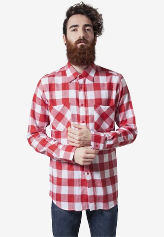 Urban Classics Regular fit Button Up Shirt in Red: front