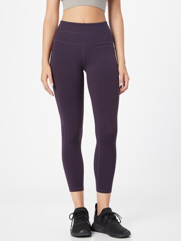 SKECHERS Skinny Workout Pants in Purple: front