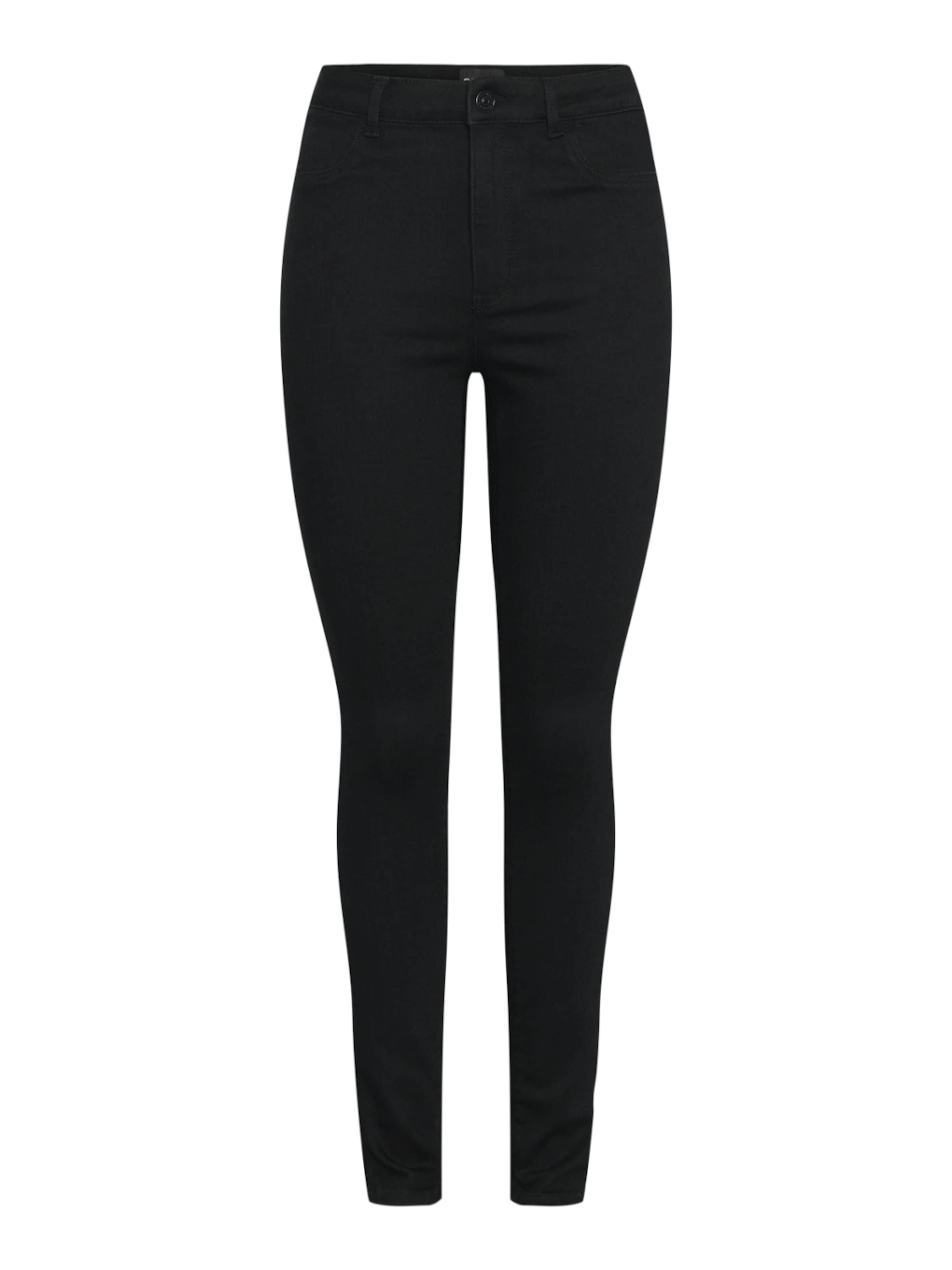 PIECES Skinny Pants 'PCDea' in Black: front