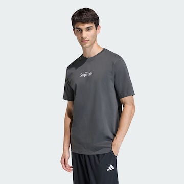 ADIDAS SPORTSWEAR Performance shirt 'Coffee Cafe Donut Box' in Grey: front