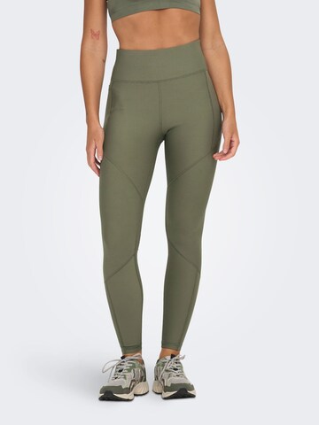 ONLY PLAY Skinny Workout Pants in Green: front