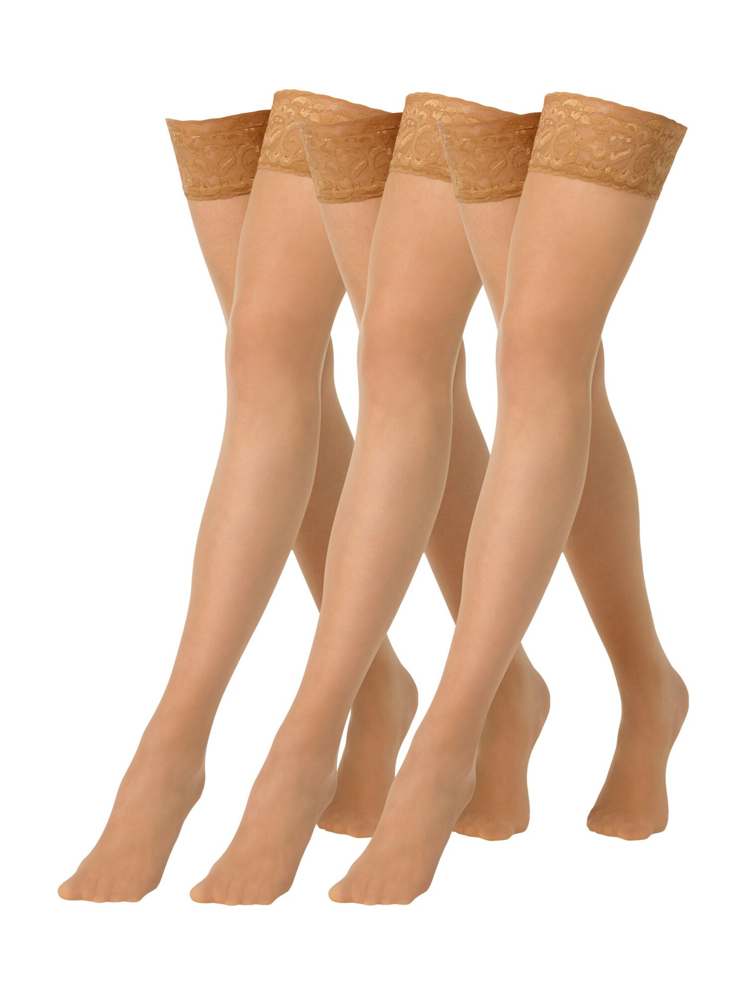 camano Overknee socks in Beige: front