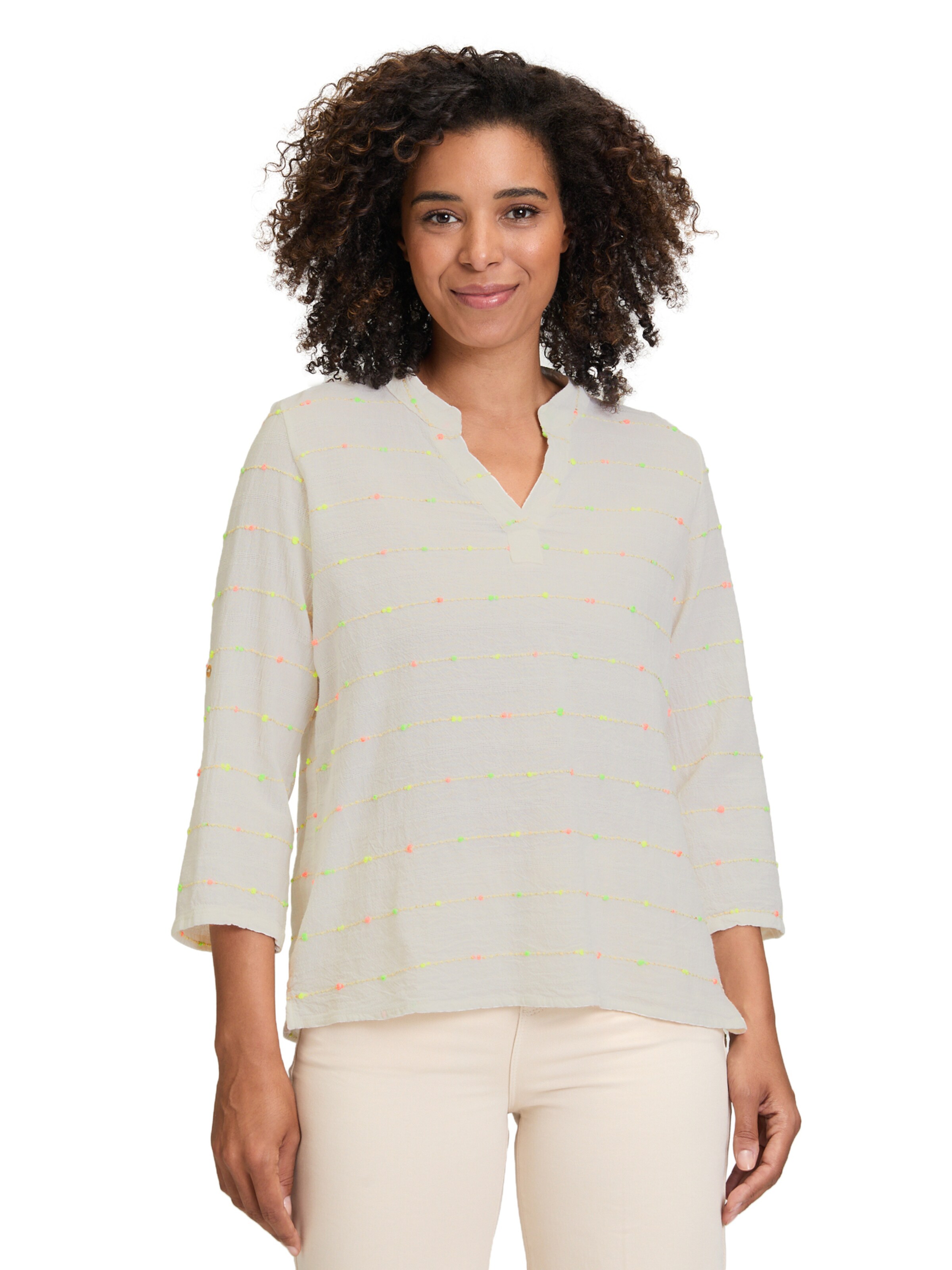 Cartoon Bluse in Weiß: Vorderseite